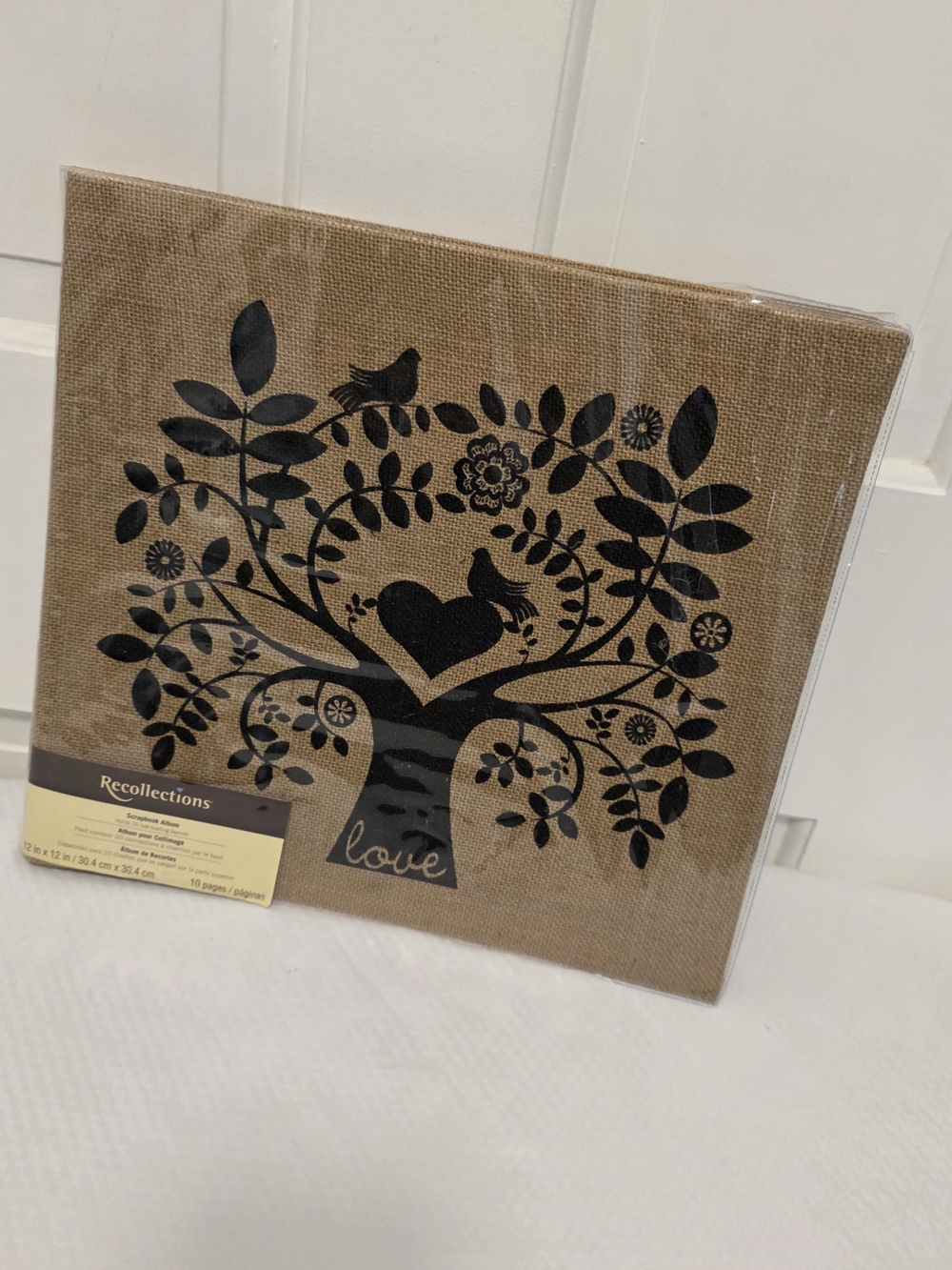 Recollections Burlap Tree of Love - Black on Natural 12 X 12 Scrapbook